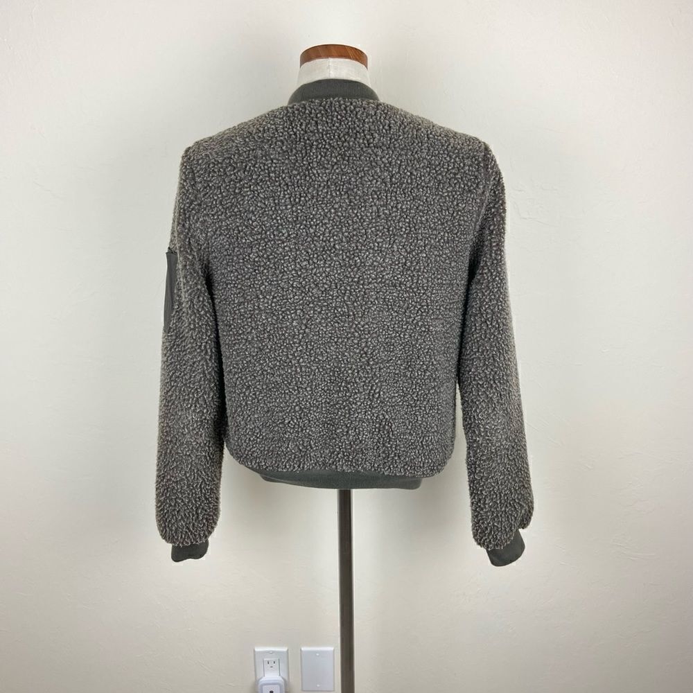 Urban Outfitters BDG Teddy Bomber Jacket - Olive Green - Picture 6 of 7